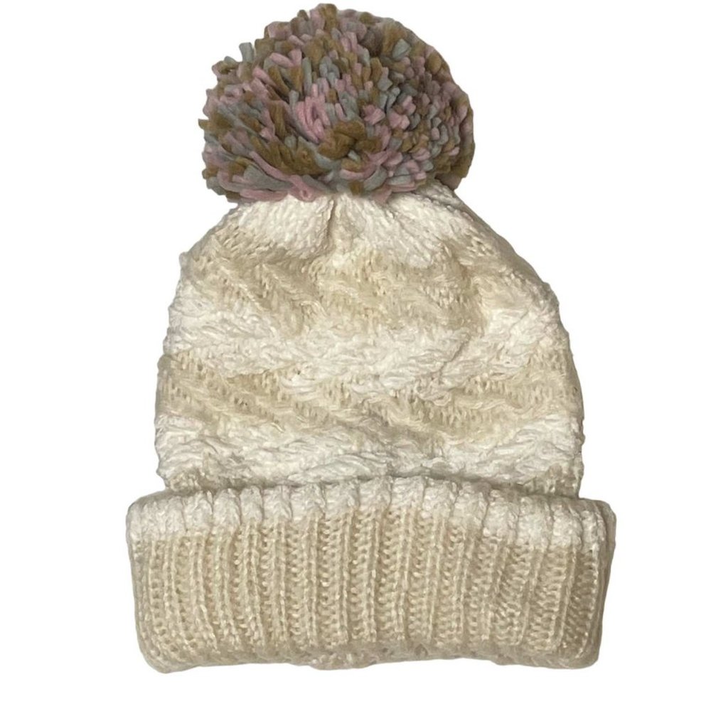 INC Chenille Striped Multi-Pom Beanie (444)